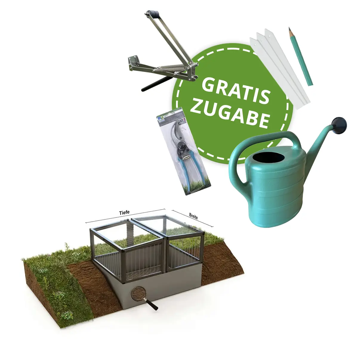 Frühbeet Anti-Nager-Set Satteldach Premium