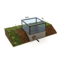 Frühbeet mit Pultdach 103 x 103 cm  slider